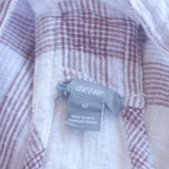 Aerie M Plaid Tie Shoulder Overall Jumpsuit - Picture 5 of 12